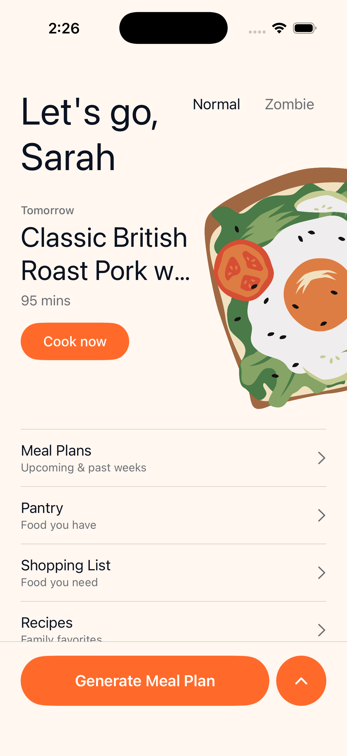 Peanut shopping list screen